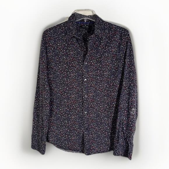 Cactus Man Ricky Singh Slim Fit Shirt Men's Blue Red Floral Button Up Size S - Picture 1 of 5